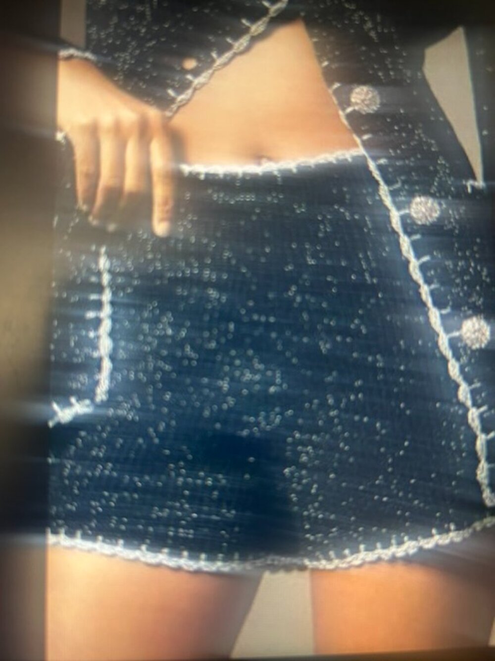 By Anthropologie Encrusted High-Rise Black Silver Metallic Stretch Knit Shorts